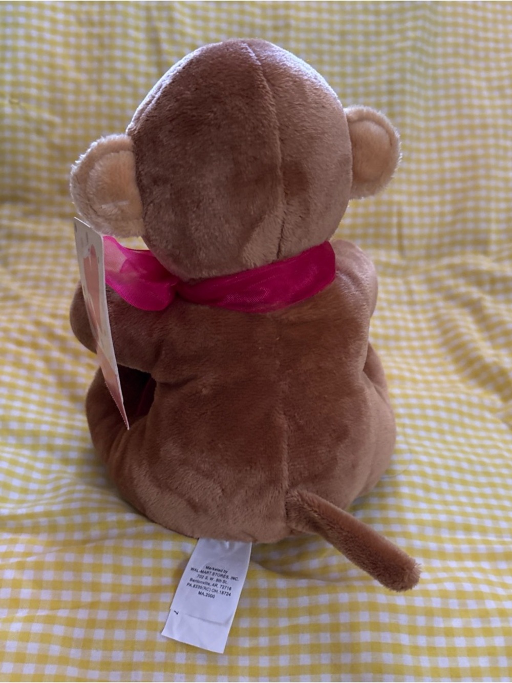 Plush Brown Monkey 'Hug Me' Stuffed Animal - Pink Heart Accessory pic frame - Picture 5 of 16